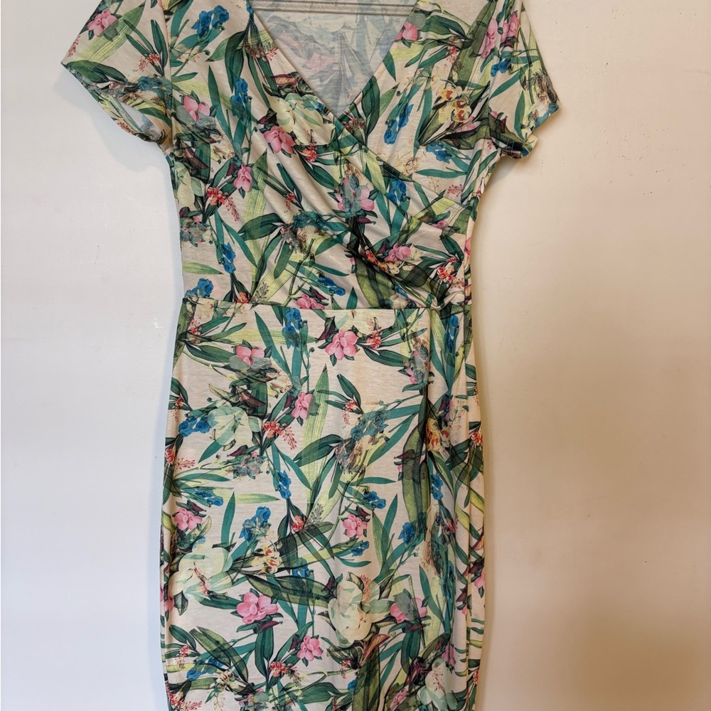 Tropical Floral Midi Dress
